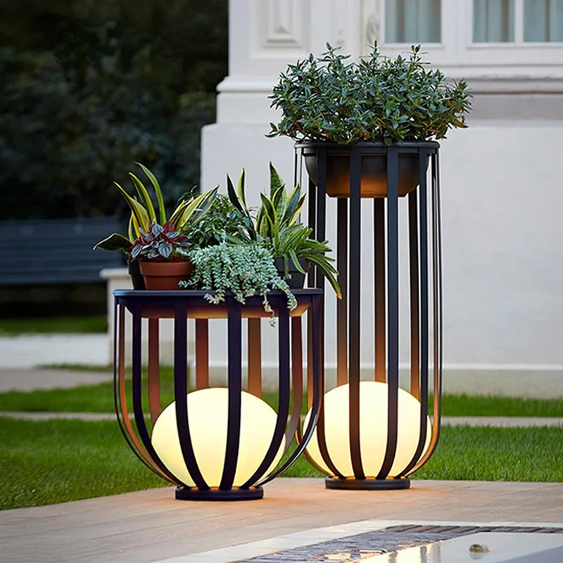 SolarGlow Patio Lantern with Tray