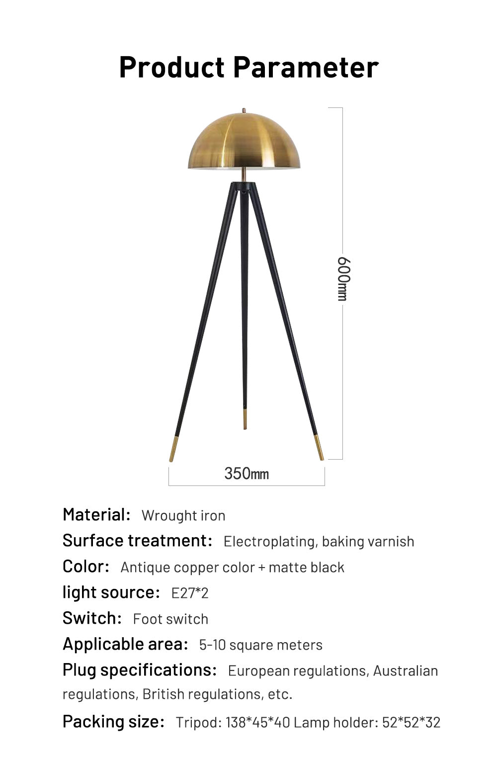 Tri-Gold Floor Lamp