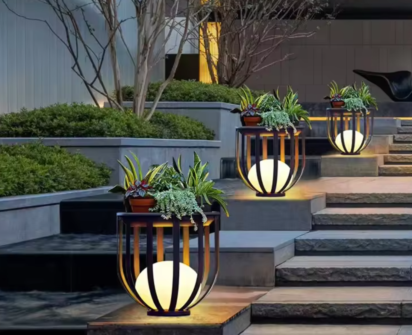 SolarGlow Patio Lantern with Tray